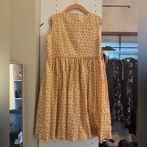 April Cornell Yellow Floral Kids Dress Sz 8
